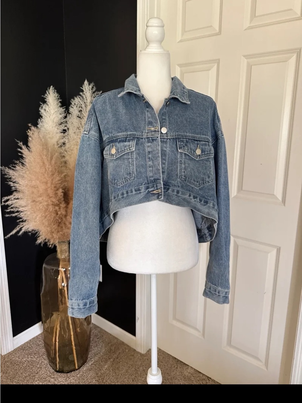 NWT Fore Lana High-Low Denim Jacket – Modern Minimalist Chic size Medium - Picture 2 of 12